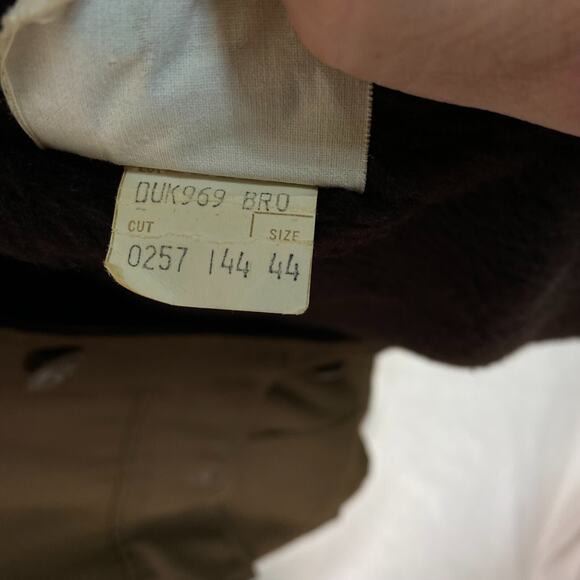 Vintage Shanhouse Mens Canvas Barn Coat Size 44 Chore Jacket Faux Fur Lined Belt - Picture 8 of 13